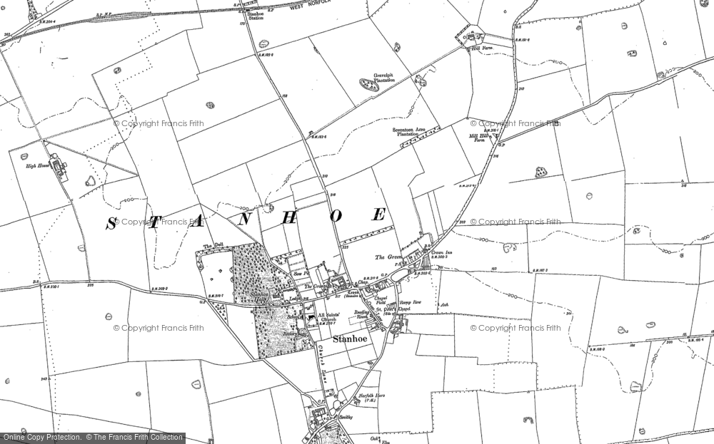 Old Map of Stanhoe, 1885 - 1886 in 1885