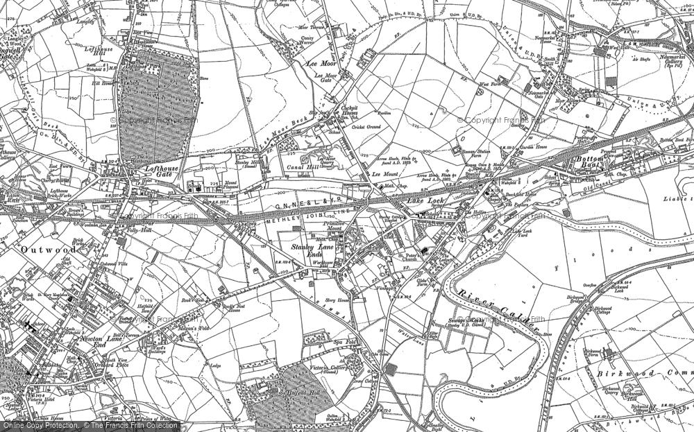 Old Map of Historic Map covering Stanley Ferry in 1892