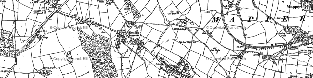 Old map of Smalley Common in 1880