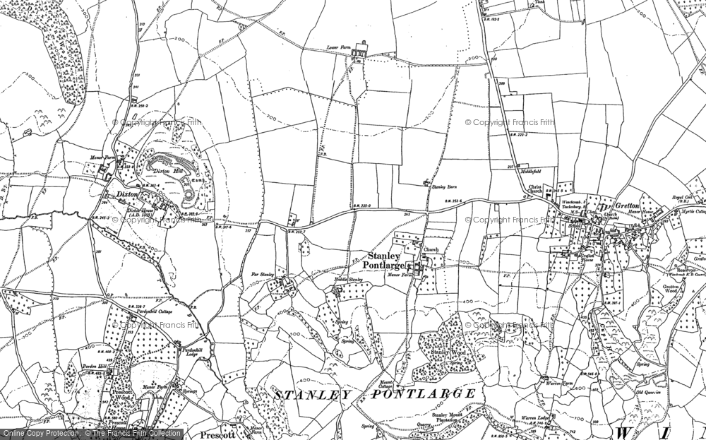 Old Map of Historic Map covering Langley in 1883