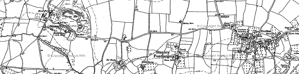 Old map of Stanley Pontlarge in 1883