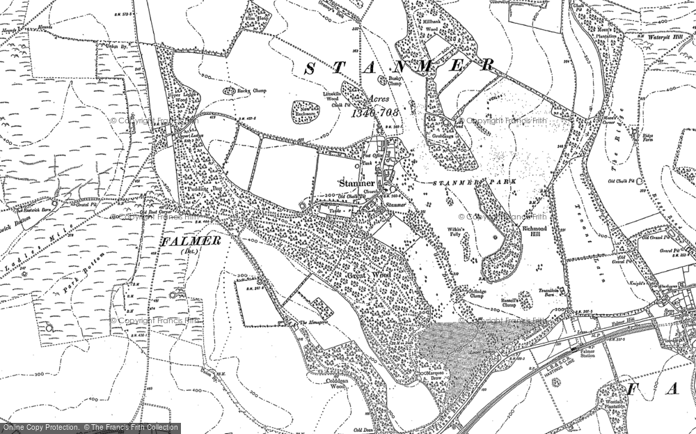 Old Map of Stanmer, 1897 - 1909 in 1897