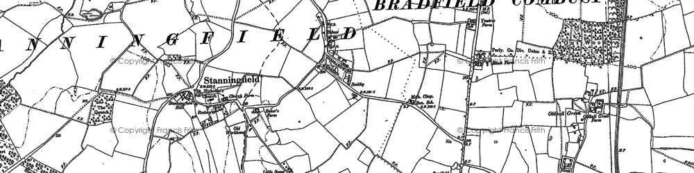 Old map of Stanningfield in 1884