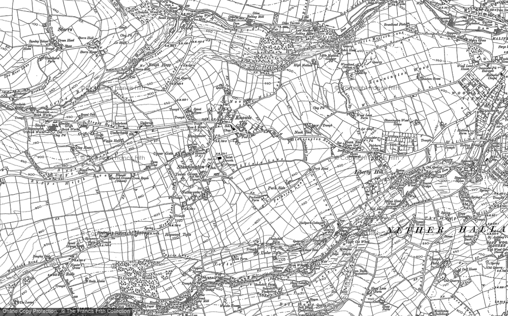 Old Map of Stannington, 1890 in 1890