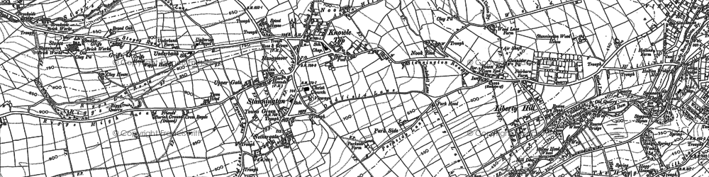Old map of Stannington in 1890