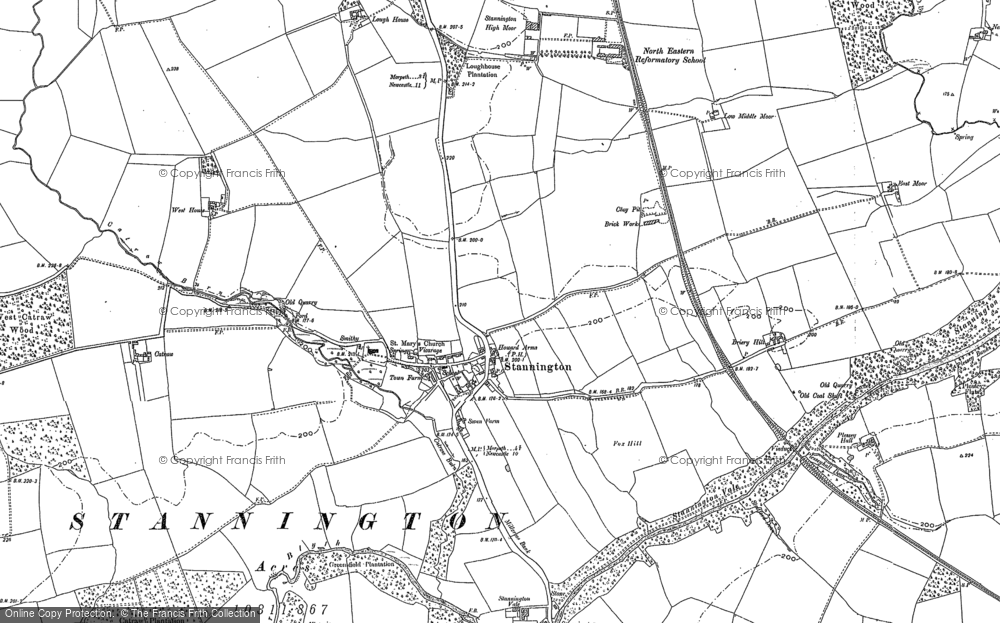 Old Map of Stannington, 1896 in 1896