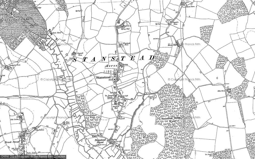 Old Map of Stanstead, 1884 in 1884