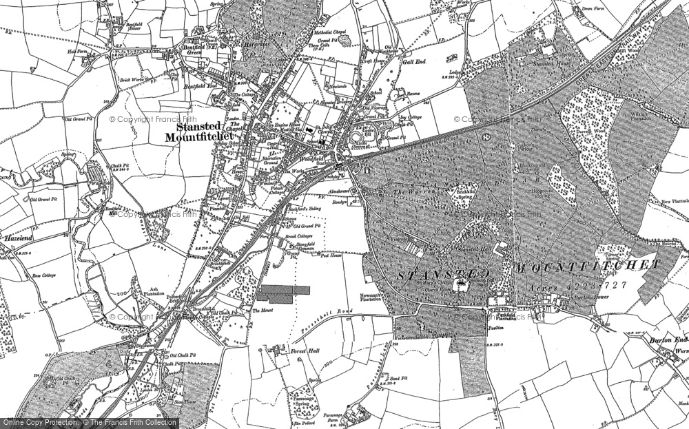 Old Map of Stansted Mountfitchet, 1896 in 1896