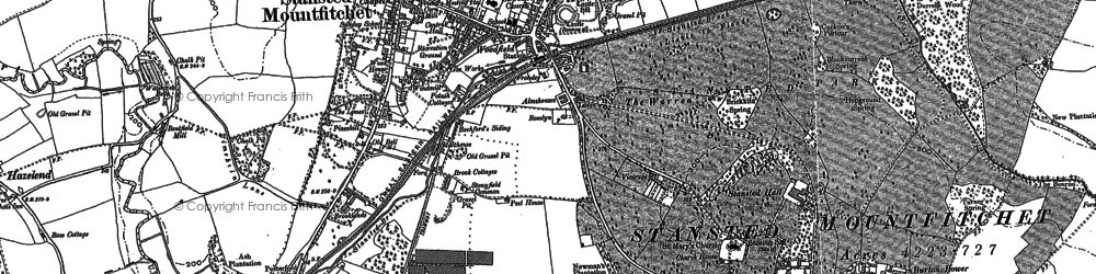 Old map of Stansted Mountfitchet in 1896