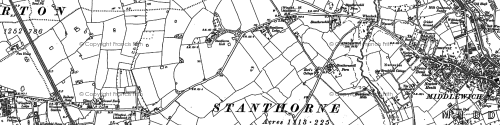 Old map of Stanthorne in 1897