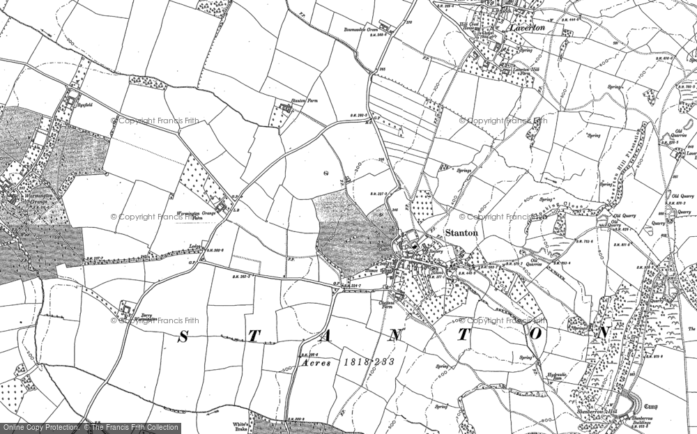Old Map of Historic Map covering Berry Wormington in 1883