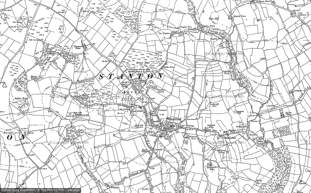 Old Map of Historic Map covering Wildhay in 1898