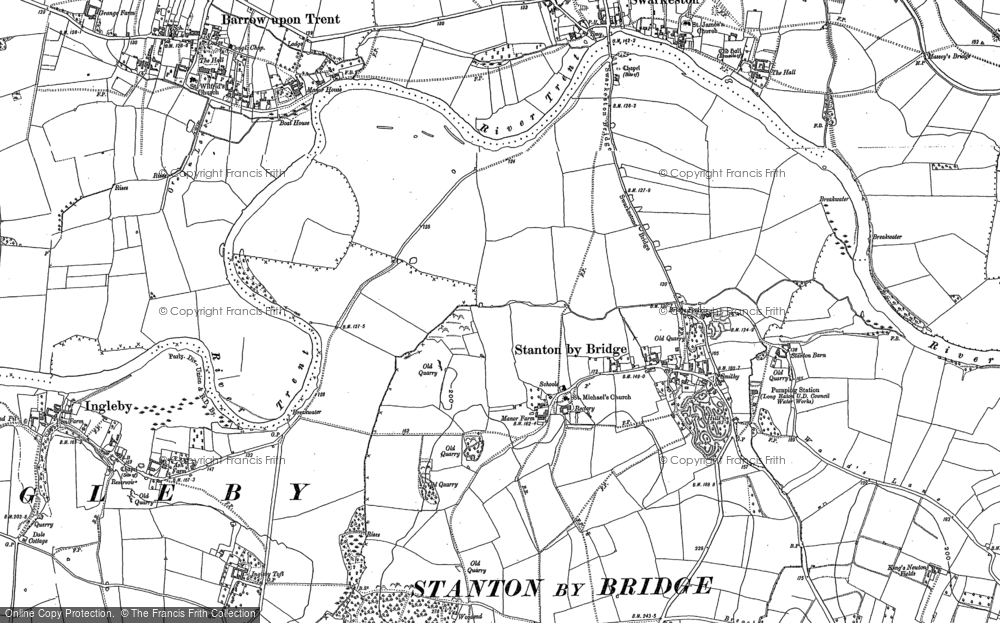 Old Map of Stanton by Bridge, 1899 in 1899