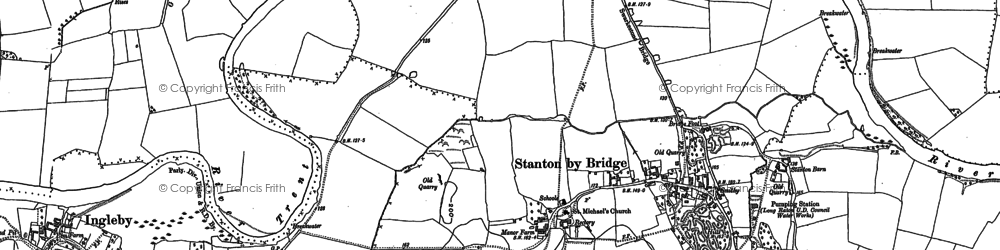 Old map of Stanton by Bridge in 1899