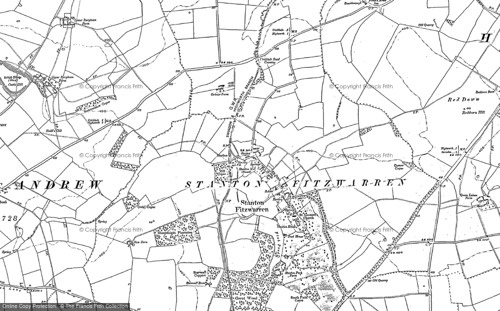 Old Map of Stanton Fitzwarren, 1899 - 1910 in 1899