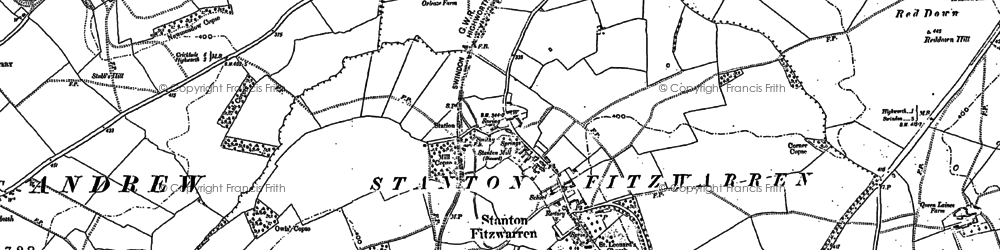 Old map of Stanton Fitzwarren in 1899
