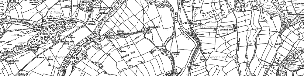 Old map of Baslow Hall in 1878