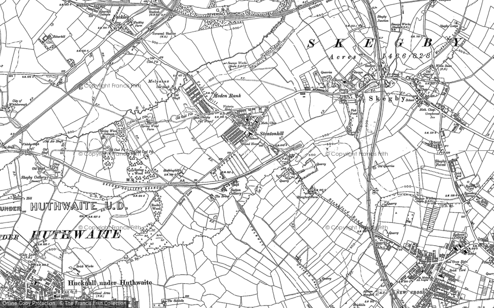 Old Map of Stanton Hill, 1897 - 1898 in 1897