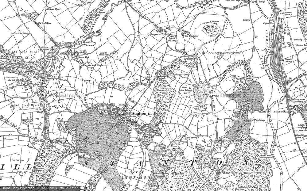 Old Map of Stanton in Peak, 1878 - 1879 in 1878