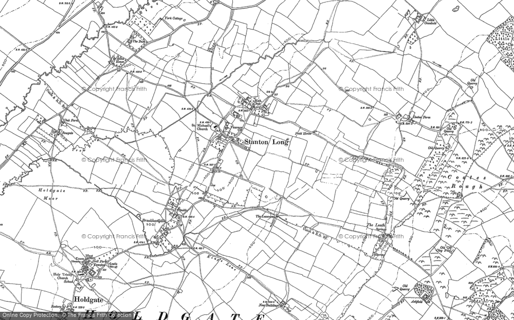 Old Map of Stanton Long, 1882 - 1883 in 1882
