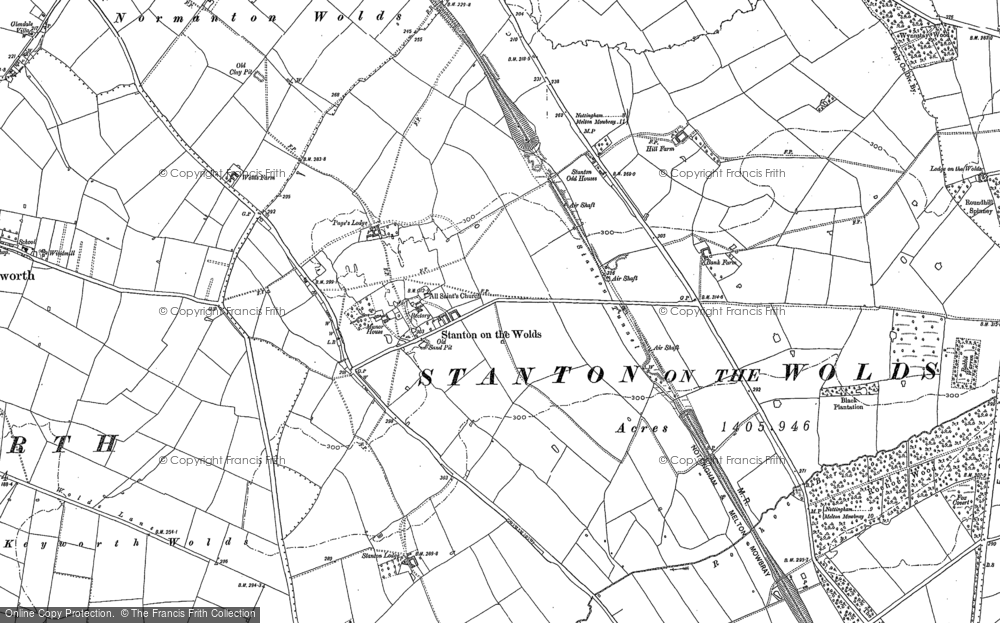 Old Map of Stanton-on-the-Wolds, 1883 - 1899 in 1883