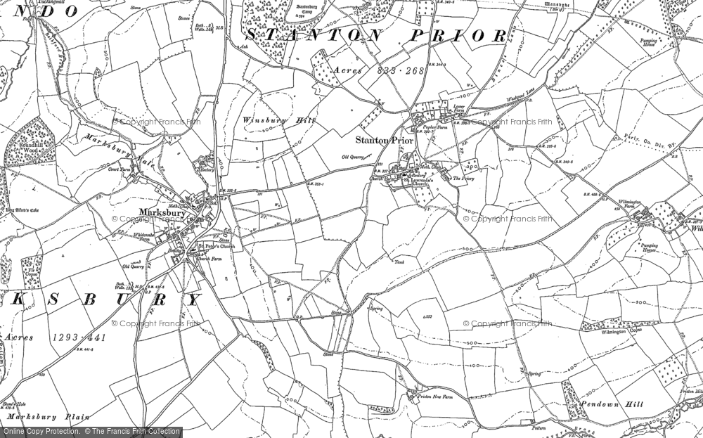 Old Map of Historic Map covering Winsbury Hill in 1882
