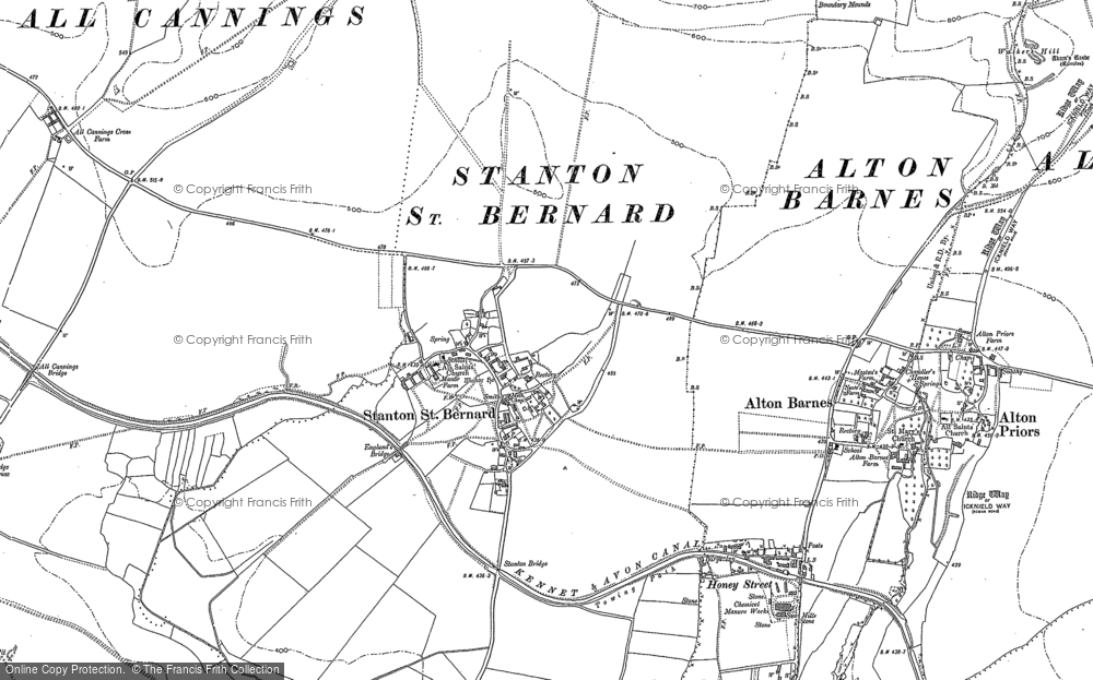 Old Map of Stanton St Bernard, 1899 in 1899