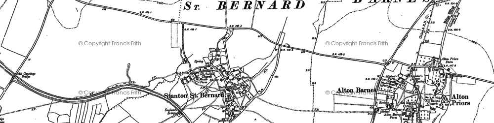 Old map of Stanton St Bernard in 1899