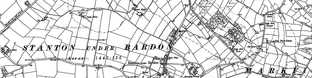Old map of Stanton under Bardon in 1883