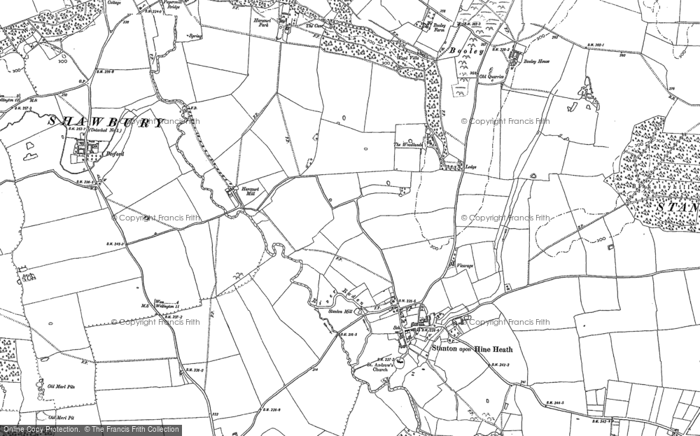 Old Map of Historic Map covering Blakeleyhill in 1880