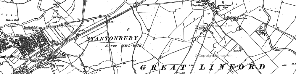 Old map of Stantonbury in 1898