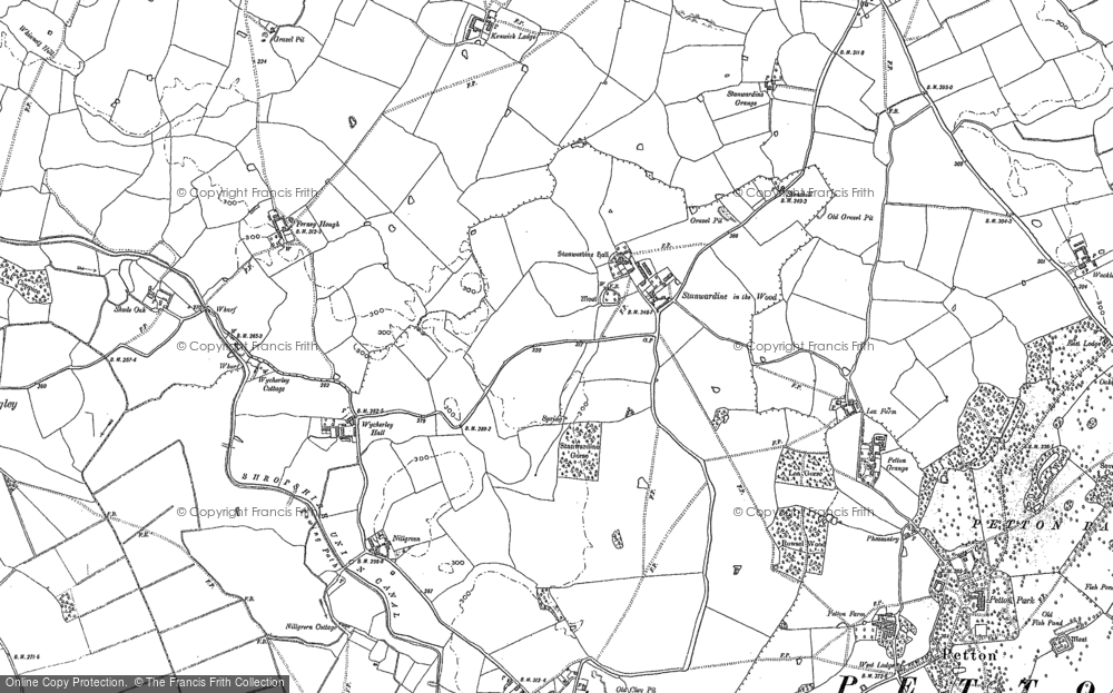 Old Map of Stanwardine in the Wood, 1880 in 1880