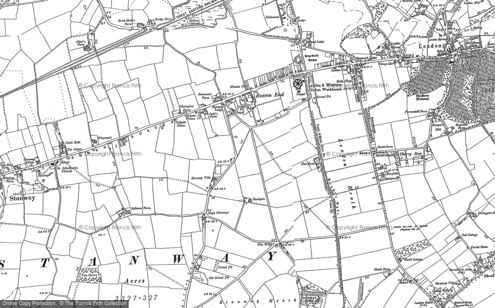 Old Map of Historic Map covering Stanway Green in 1896