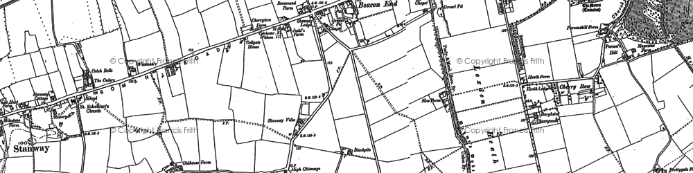 Old map of Stanway in 1896