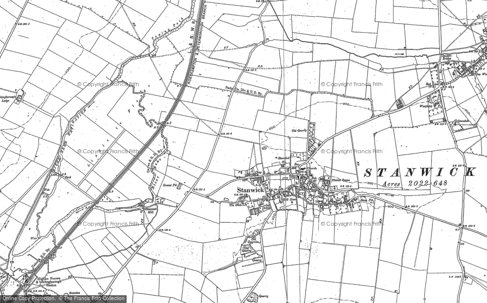 Old Map of Stanwick, 1884 - 1899 in 1884