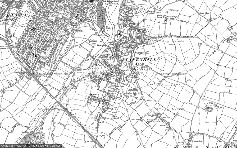 Old Map of Stapenhill, 1882 - 1900 in 1882