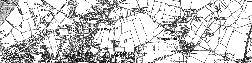 Old map of Staple Hill in 1881