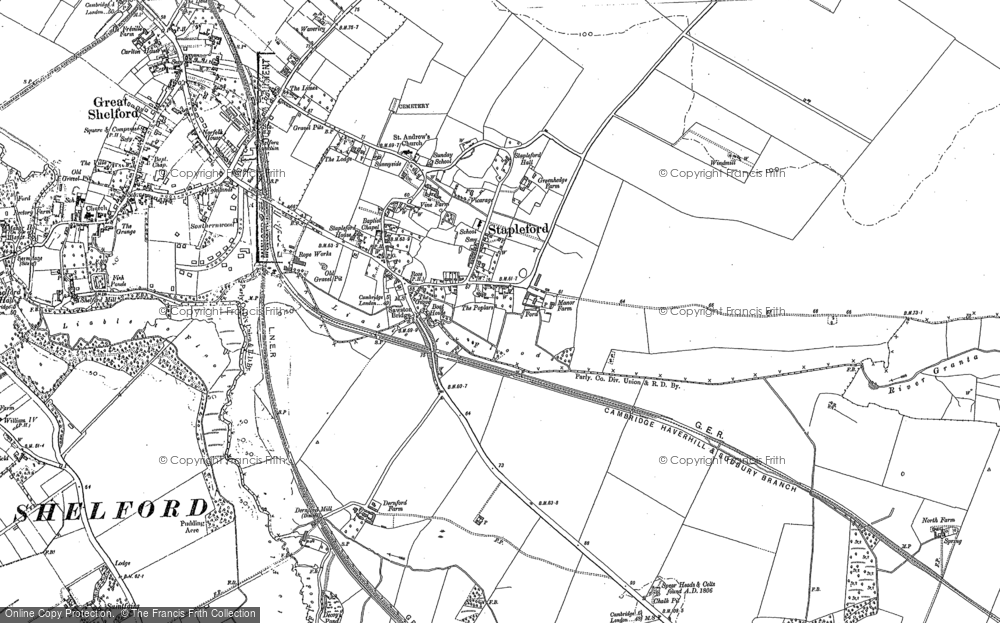 Old Map of Historic Map covering River Granta in 1885