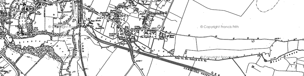 Old map of River Granta in 1885