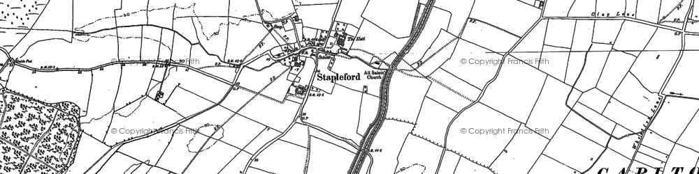Old map of Stapleford in 1886