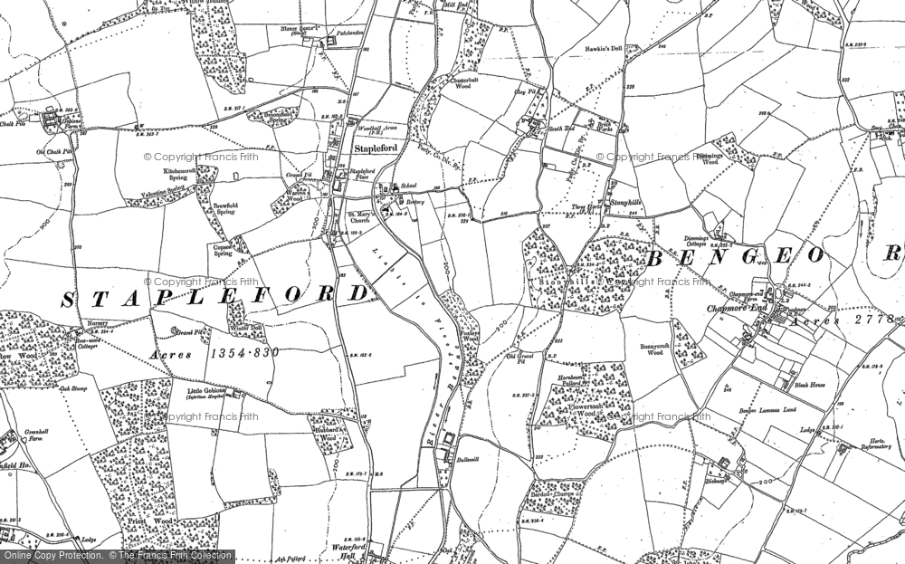 Old Map of Historic Map covering Hertfordshire in 1897
