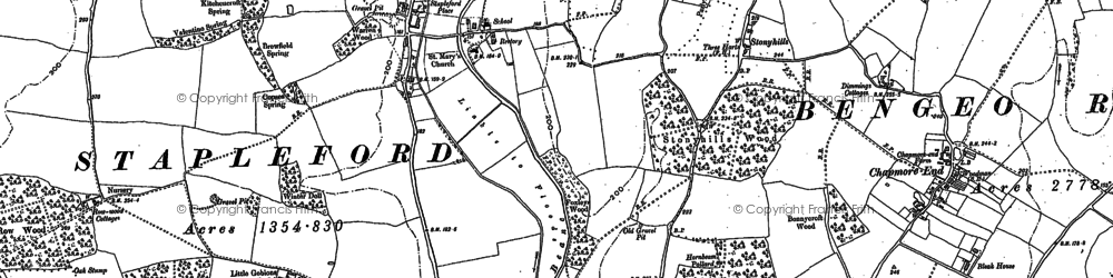 Old map of Woodhall Park in 1897