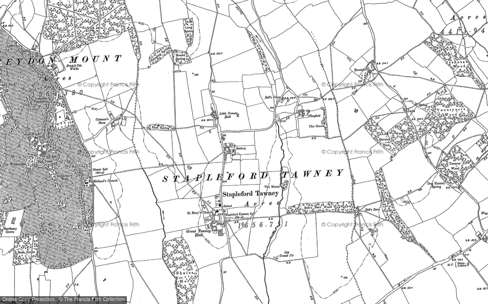 Old Map of Stapleford Tawney, 1895 in 1895
