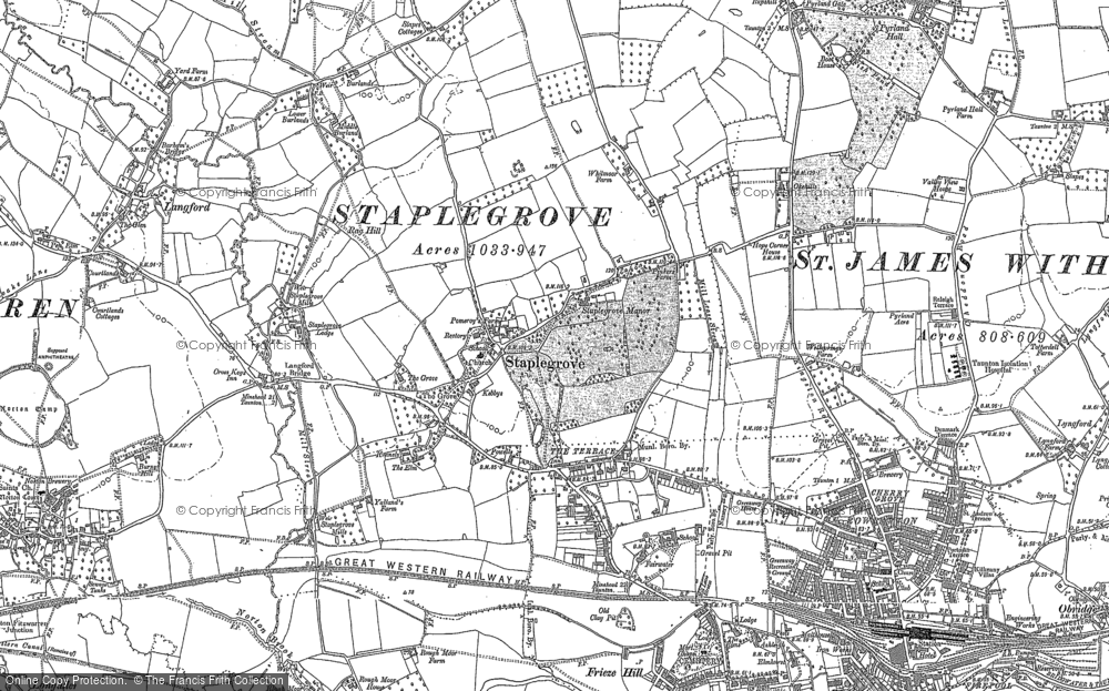 Old Map of Staplegrove, 1887 in 1887