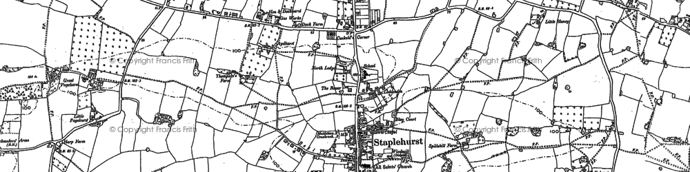 Old map of Staplehurst in 1896