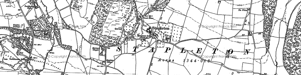 Old map of Boultibrooke in 1885
