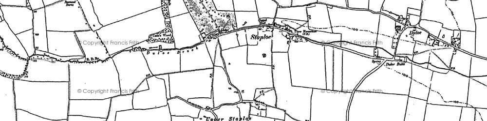 Old map of Staploe in 1900
