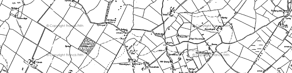 Old map of Bryn Gôf in 1888