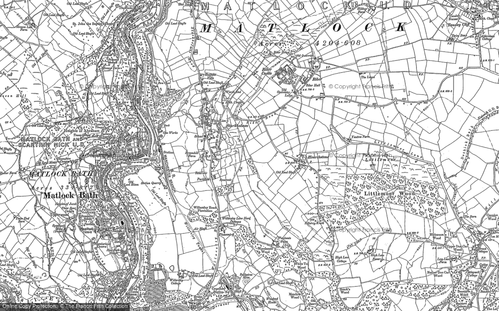 Old Map of Historic Map covering Riber in 1878