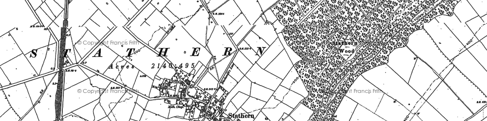 Old map of Stathern in 1902